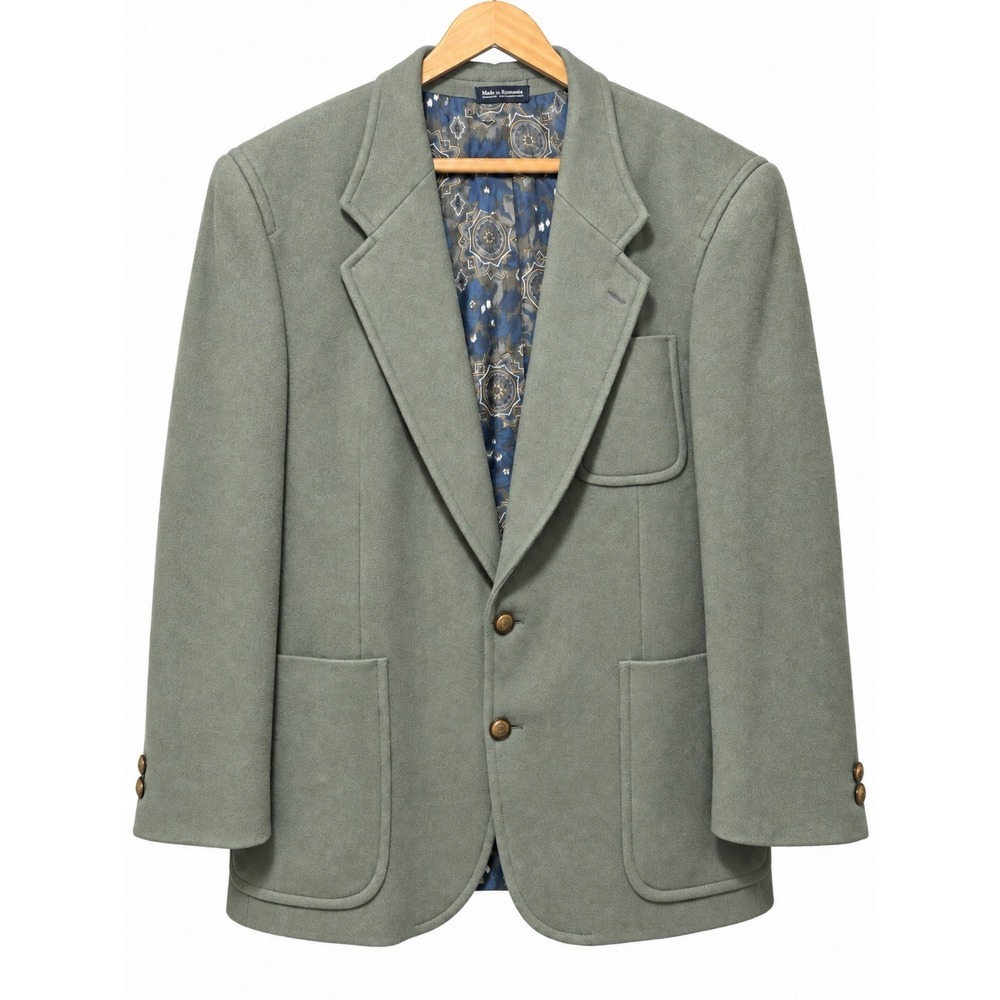 Vintage Kilgore Trout Sage Wool Cashmere Mens Retro Sport Coat Blazer 44R